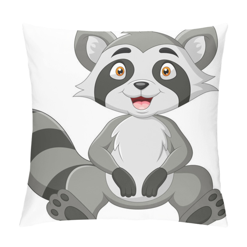 Personality  Cartoon Funny Raccoon A Smile Pillow Covers