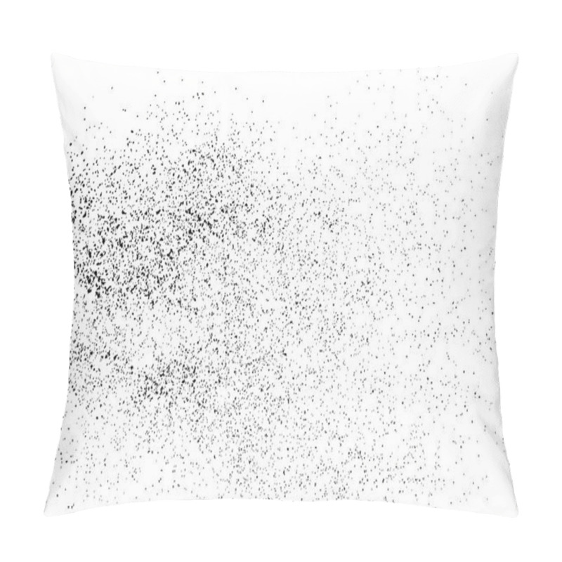 Personality  Black Grainy Texture Isolated On White. Pillow Covers