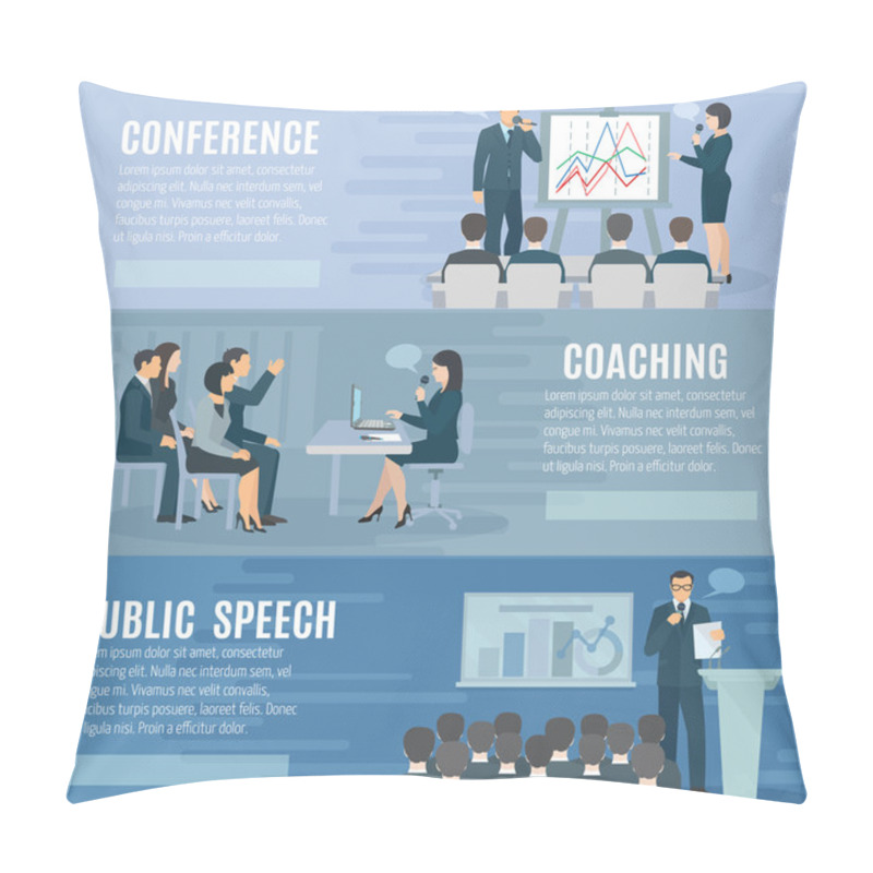 Personality  Public Speaking Flat Horizontal Banners Set Pillow Covers