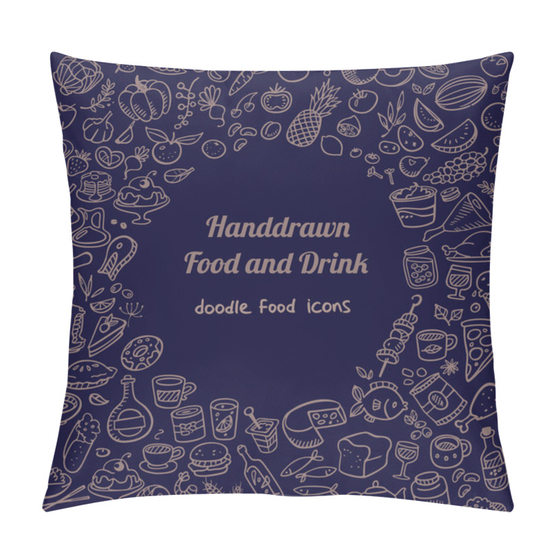 Personality  Doodle Food Icons Pillow Covers