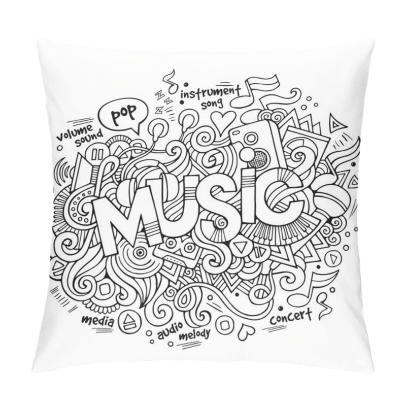 Personality  Music Hand Lettering And Doodles Elements Pillow Covers