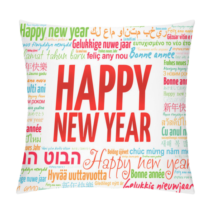 Personality  Happy New Year In Different Languages, Greeting Card Pillow Covers