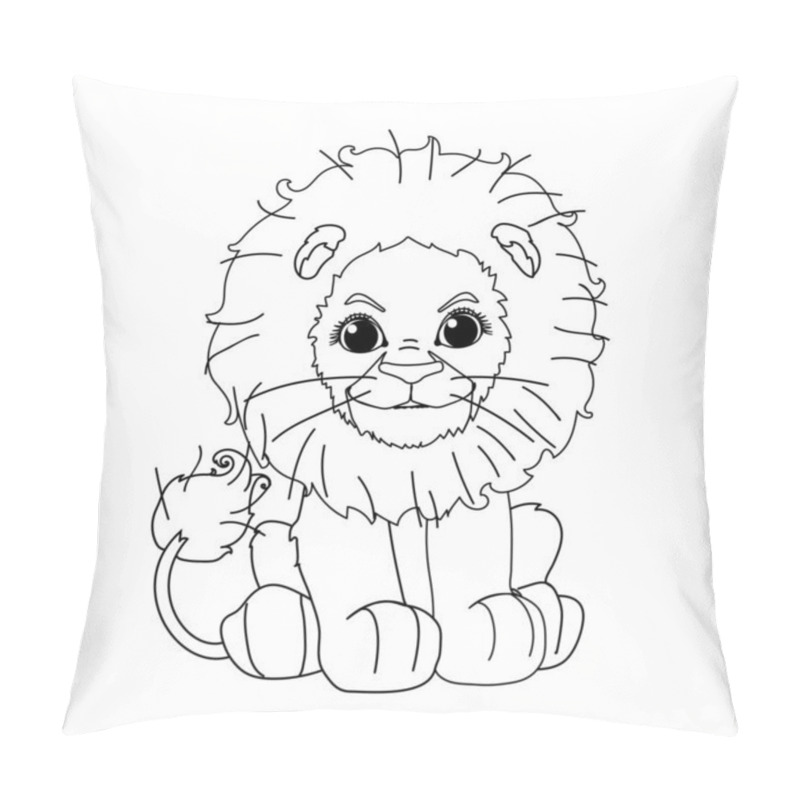 Personality  Vector Line Cartoon Animal Clip Art Pillow Covers