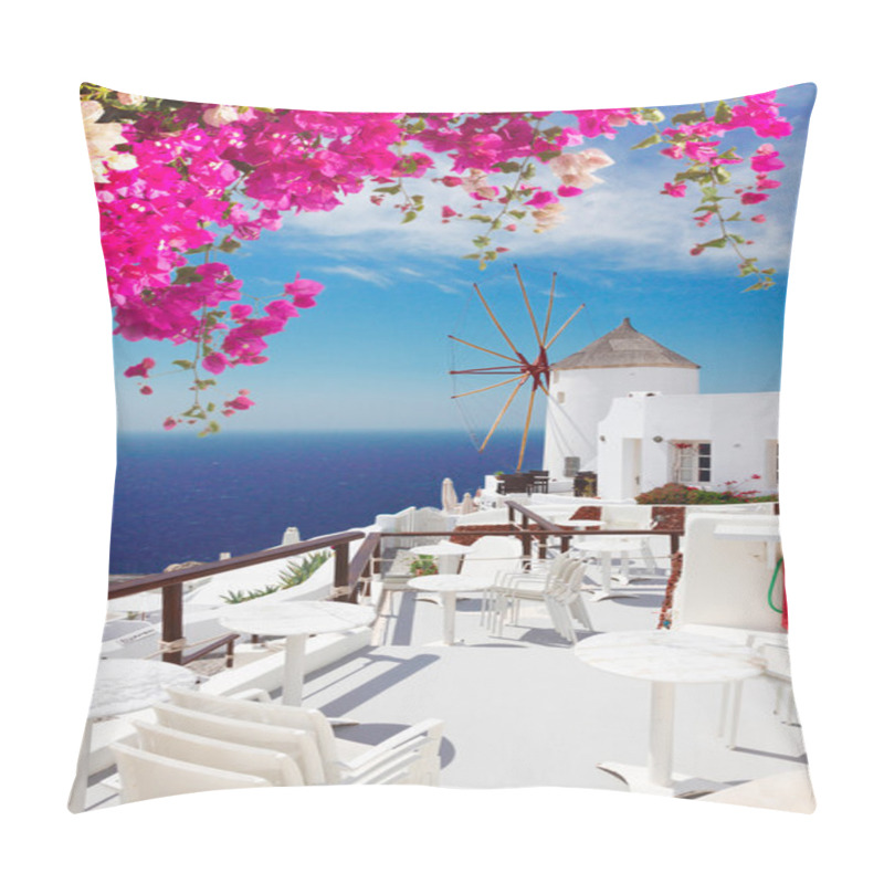 Personality  Windmill Of Oia, Santorini Pillow Covers