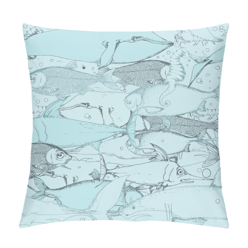 Personality  Seamless Fish Pattern Pillow Covers