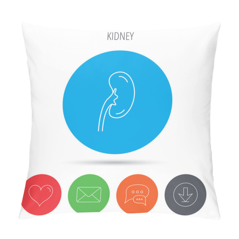 Personality  Kidney Icon. Transplantation Organ Sign. Pillow Covers