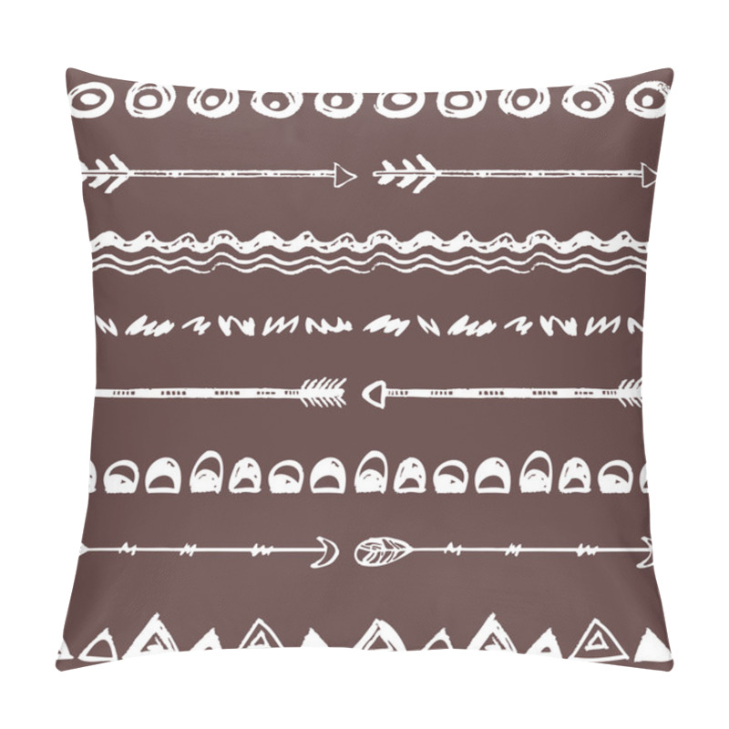 Personality  Tribal Hand Drawn Background, Ethic Doodle Pattern. Pillow Covers