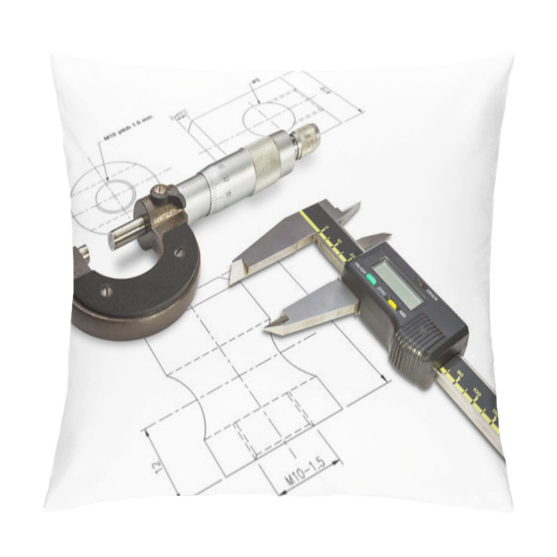 Personality  Micrometer And Digital Vernier Calipers Pillow Covers