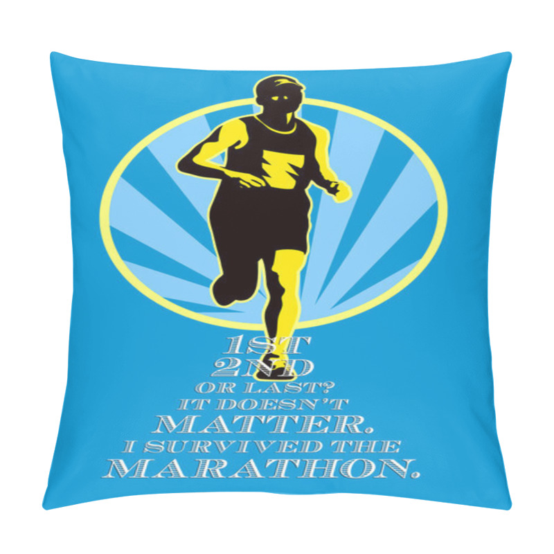 Personality  Marathon Runner First Retro Poster Pillow Covers