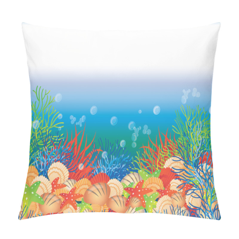 Personality  Underwater Banner, Vector Illustration Pillow Covers