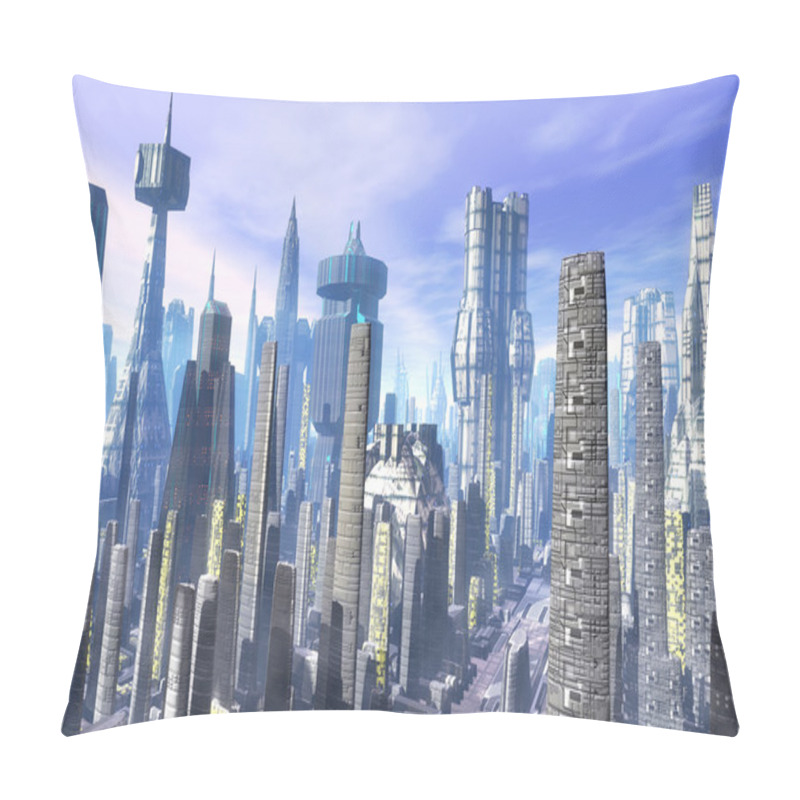 Personality  City Futuristic Landscape Pillow Covers