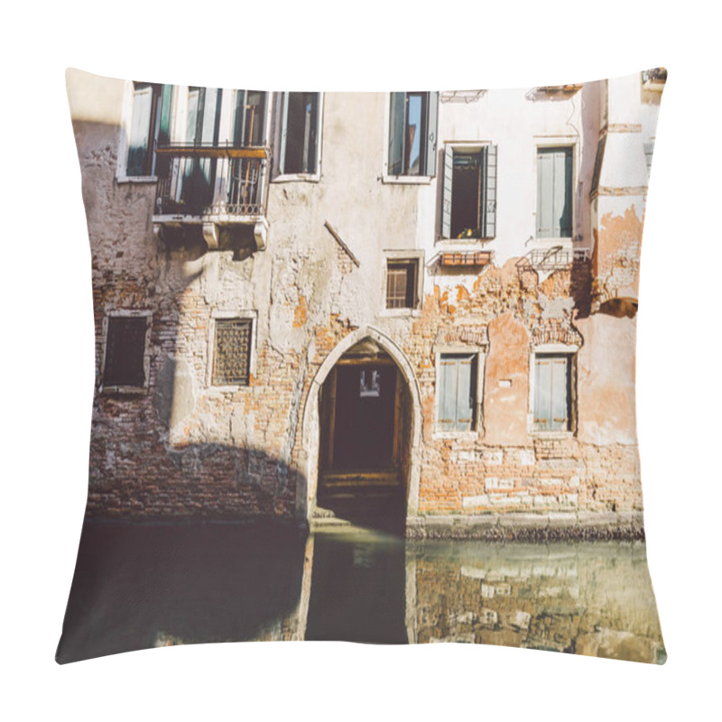 Personality  Historical House On Canal In Venice, Italy. Scenic Architecture Pillow Covers