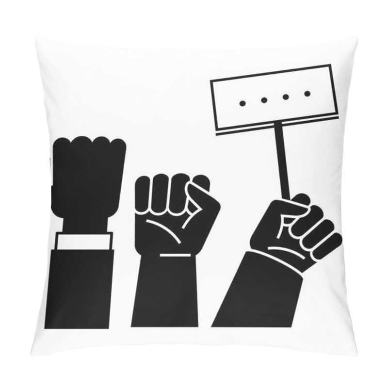 Personality  Fist Up Demonstration Icon, Simple Style Pillow Covers