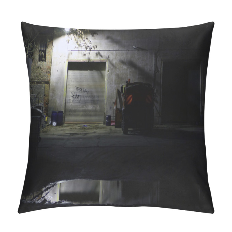 Personality  View On A Garage And Vehicle By Night Pillow Covers