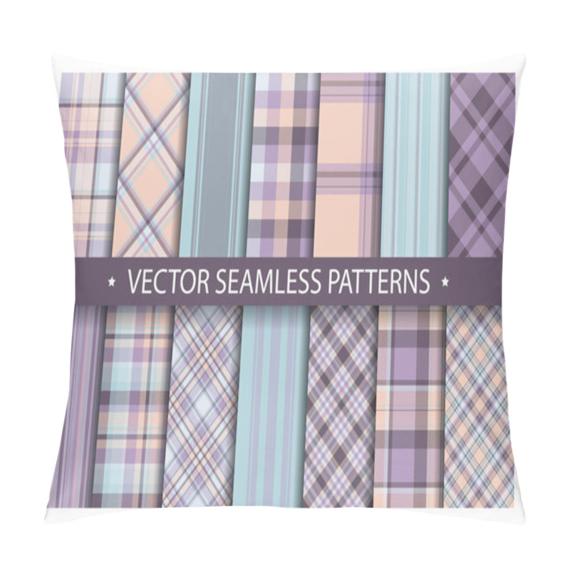 Personality  Set Plaid Pattern Seamless. Tartan Patterns Fabric Texture. Chec Pillow Covers