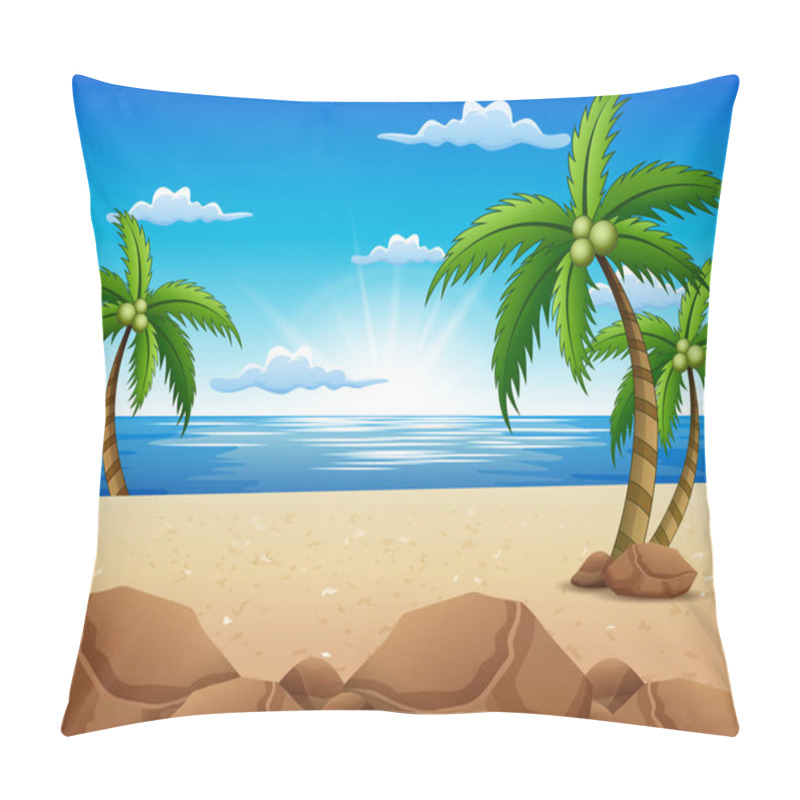 Personality  View Of Beautiful Sunrise In The Beach Pillow Covers