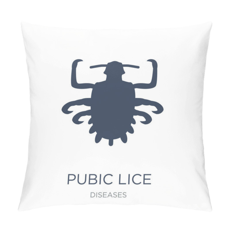 Personality  Pubic Lice Icon. Trendy Flat Vector Pubic Lice Icon On White Background From Diseases Collection, Vector Illustration Can Be Use For Web And Mobile, Eps10 Pillow Covers