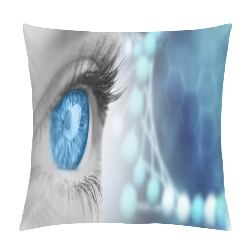 Personality  Blue Eye On Grey Face Pillow Covers