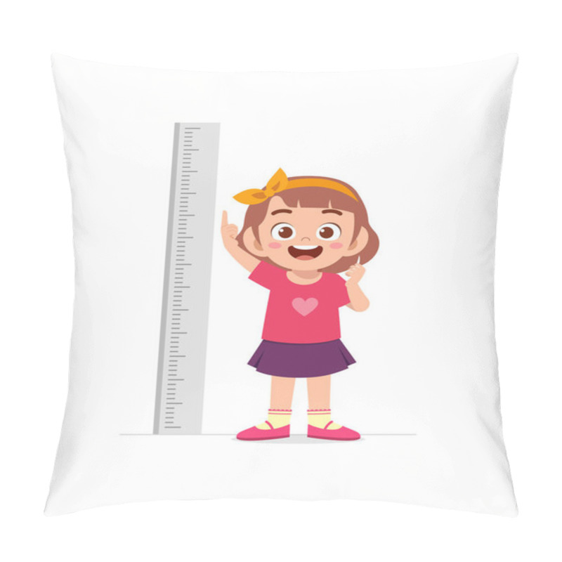 Personality  Cute Little Girl Measure Height For Grow Progress Pillow Covers