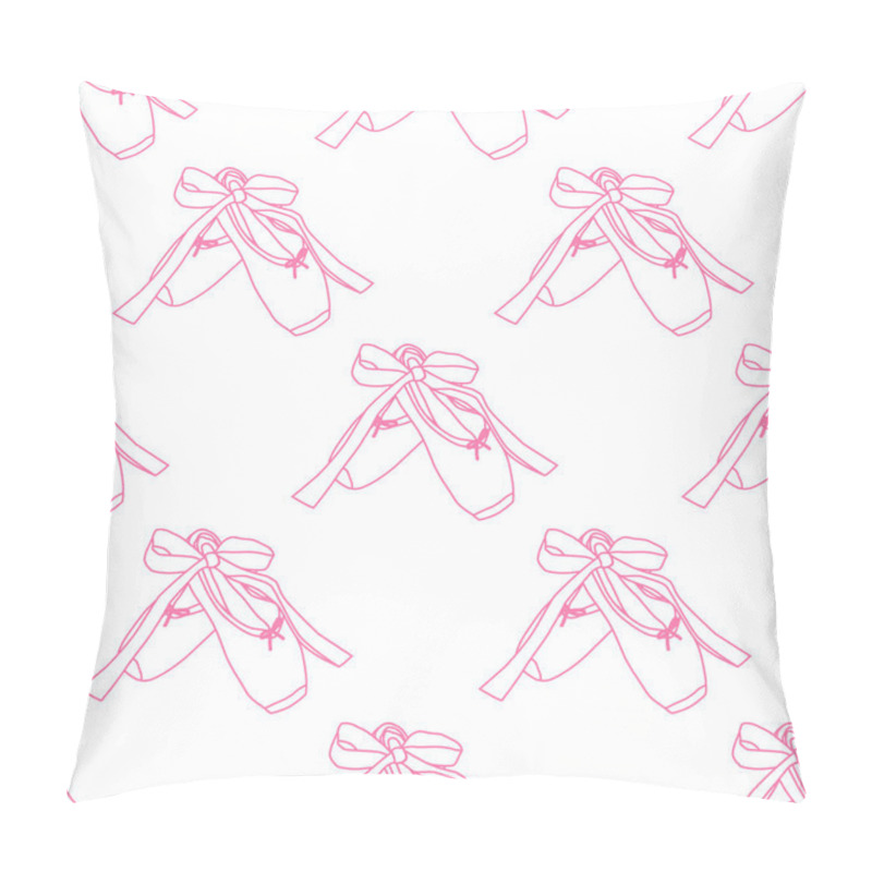 Personality  Vector Seamless Pattern With The Image Of Ballet Pointe Shoes Pillow Covers