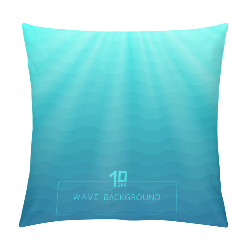 Personality  Abstract Blue Waves Lines Underwater Background With Lighting Shine. Wavy Stripes Pattern. Rough Surface. Vector Illustration Pillow Covers