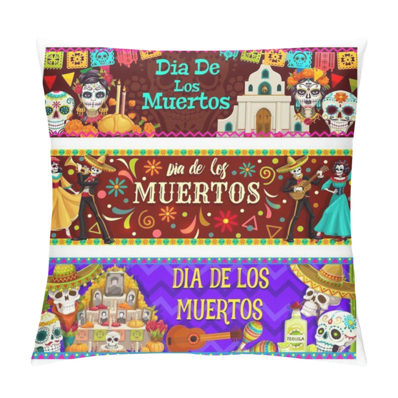 Personality  Day Of Dead, Dia De Los Muertos Holiday In Mexico Pillow Covers