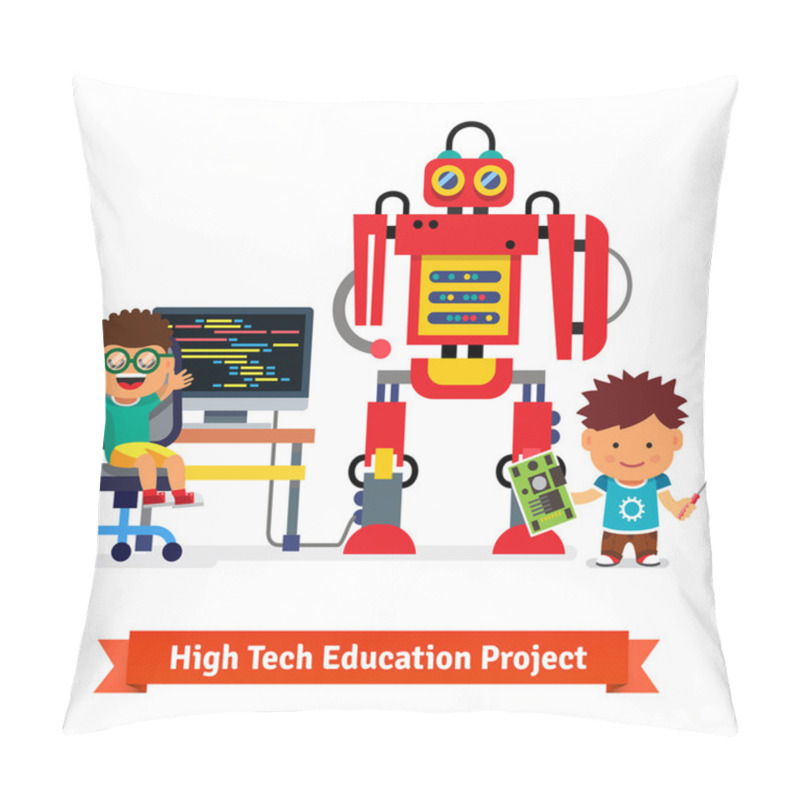 Personality  Kids Making And Programming Huge Robot Pillow Covers