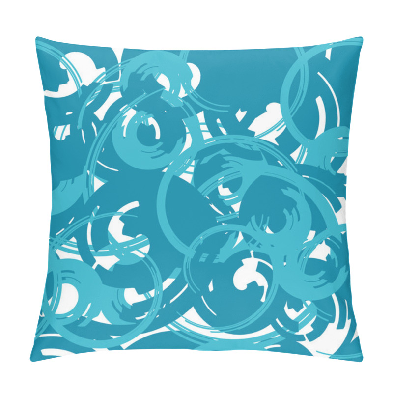 Personality  Vector  Boho Seamless Pattern With Blue Circle Shapes. Print Texture Perfect For Sport Fashion. Pillow Covers