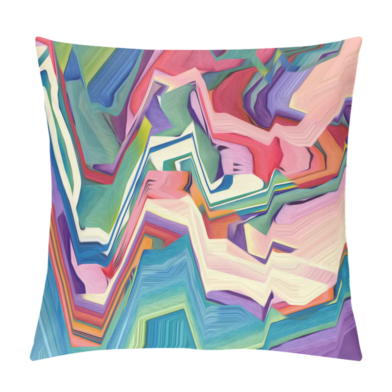 Personality  Colorful Bright Painted Vector Background Of Wavy Lines. Creative Brush Stroke Art. Marble, Canvas, Geometric Pattern, Scarf, Surface, Backdrop, Fabric, Kerchief Prints Etc. Illustration Image Pillow Covers