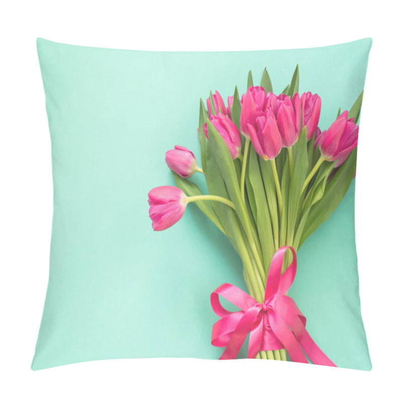 Personality  Bouquet Of Fresh Tulips Flowers. Pillow Covers