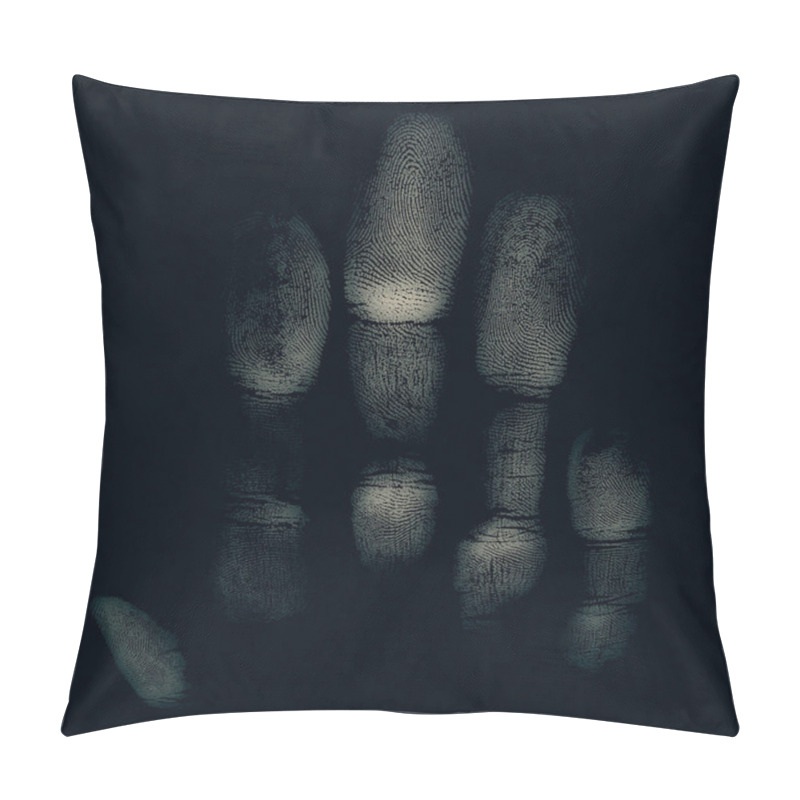 Personality  Imprint Of Hand On A Dark Background. Palm Or Hand Print. Horror. Pillow Covers