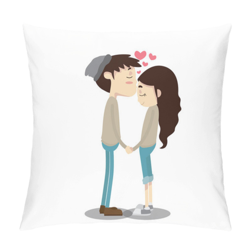 Personality  Romantic Couple Illustration - Forehead Kiss Pillow Covers