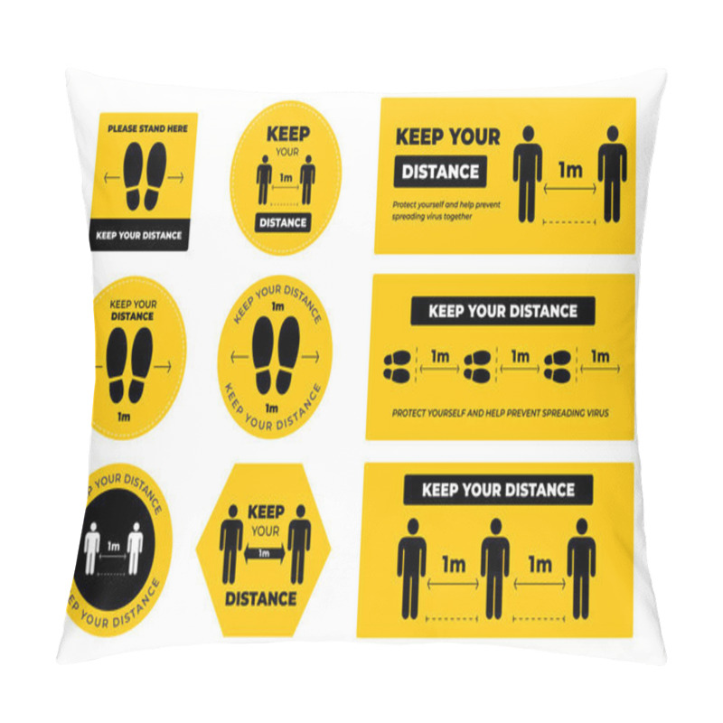 Personality  Collection Set Of Keep Your Distance Signs Pillow Covers