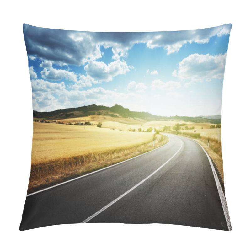 Personality  Asphalt Road In Tuscany Italy Pillow Covers