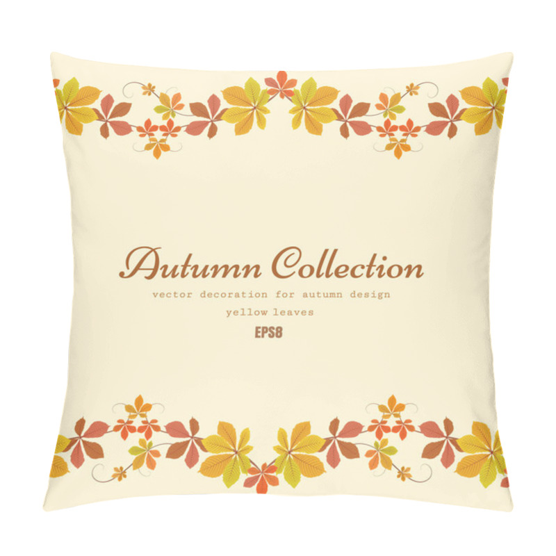 Personality  Fall Background With Borders Of Yellow Leaves Pillow Covers