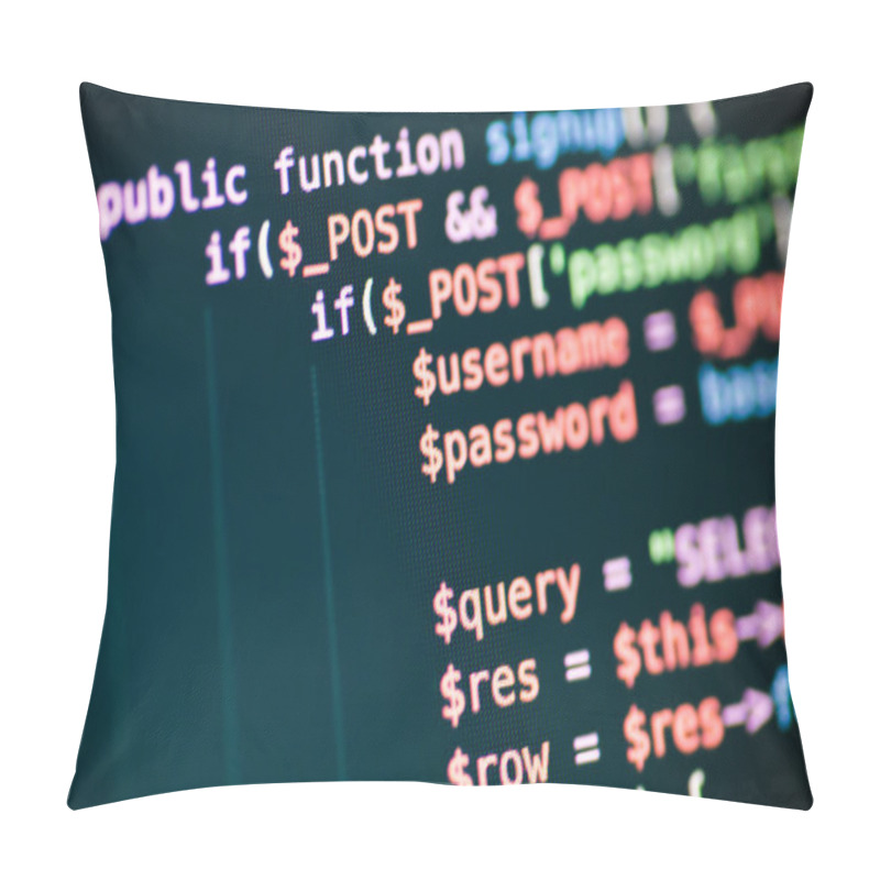 Personality  PHP Code Lines On A Monitor Pillow Covers