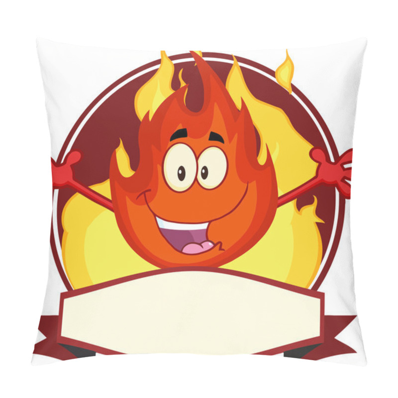 Personality  Fire Cartoon Mascot Label Pillow Covers