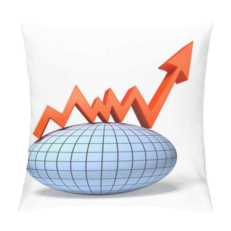 Personality  Global Economic Chart. Finance 3d Illustration Pillow Covers