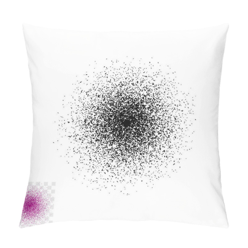 Personality  Grain Radial Texture Vector, Concept Of Spray Brush, Grainy Circle Effect Transparent And Isolated On White Clipart Pillow Covers