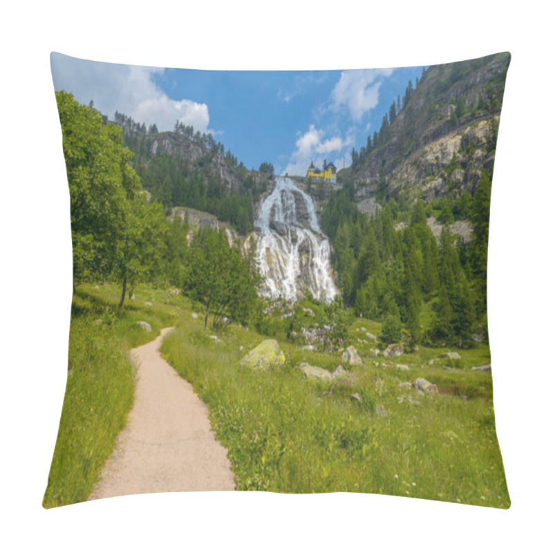 Personality  View Of Toce Waterfall In Formazza Valley, Province Of Verbano-Cusio-Ossola, Italy. With A Jump Of 143 Meters It Is The Second Highest Waterfall In Europe Pillow Covers