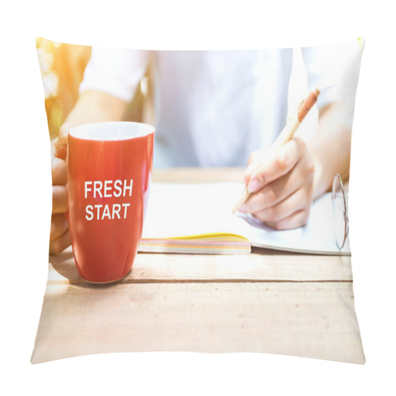 Personality  Fresh Start Of The Day. Personal Transformation For Successful Concept. Business Development And Improvement. Positive Difference. Pillow Covers