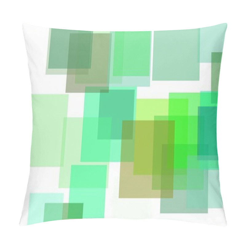 Personality  Abstract Green Squares Illustration Background Pillow Covers