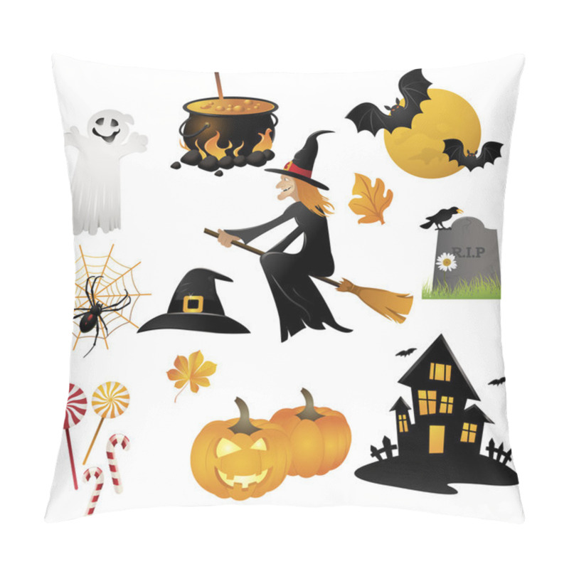 Personality  Halloween Set Icons Pillow Covers