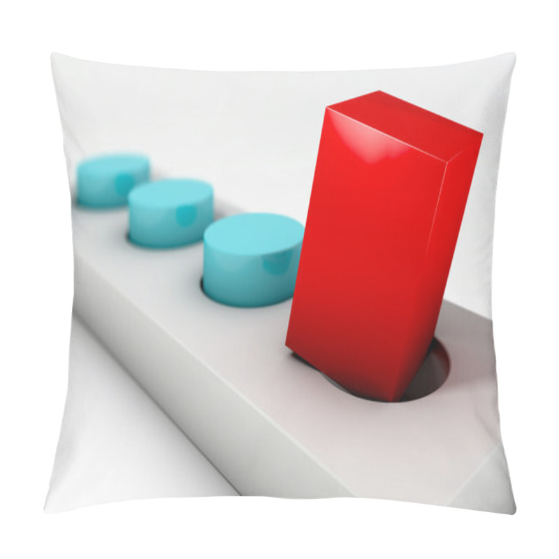 Personality  Red Square Peg And A Round Hole Over Bright Limbo Pillow Covers