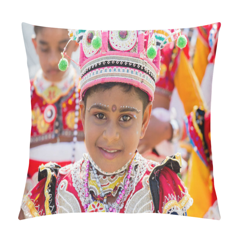 Personality  Portrait Young Boy Involved In The Katina Festival Which Held According To The Buddhist Culture In Full Moon Day. Sri Lanka Pillow Covers