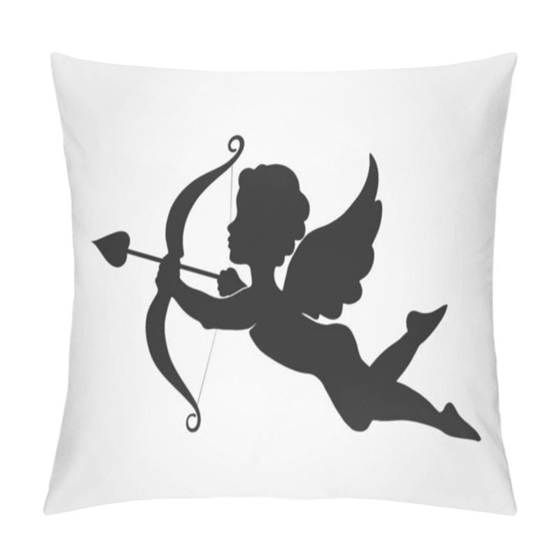 Personality  Cupid Flying With Bow And Arrow. Love Symbol Pillow Covers