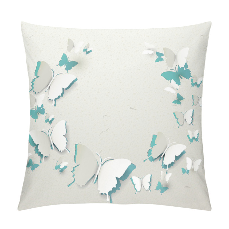 Personality  Elegant Paper Butterflies Cut-out Background Pillow Covers