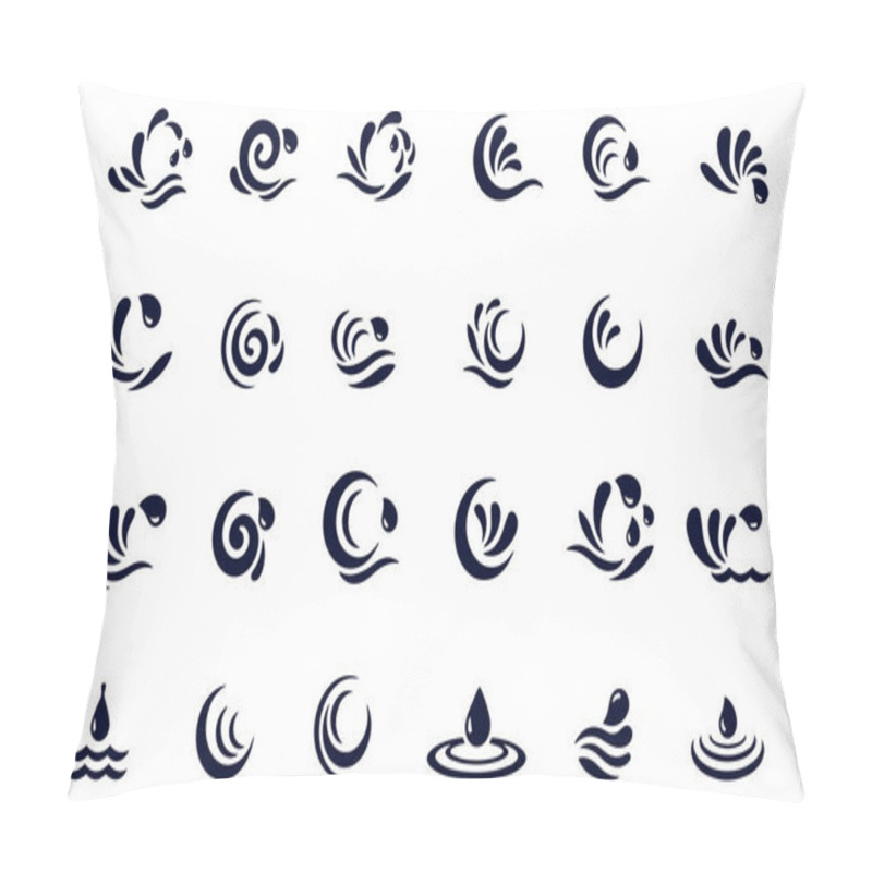 Personality  Water Wave Icon Set Pillow Covers