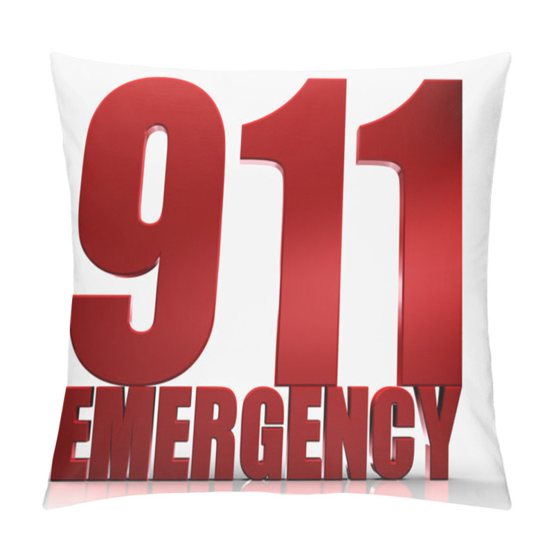 Personality  3d 911 Emergency Text Isolated Over White Background Pillow Covers