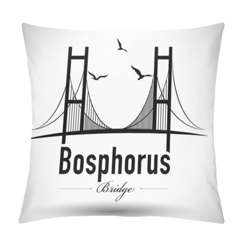 Personality  Bosphorus Bridge Typographic Design Pillow Covers